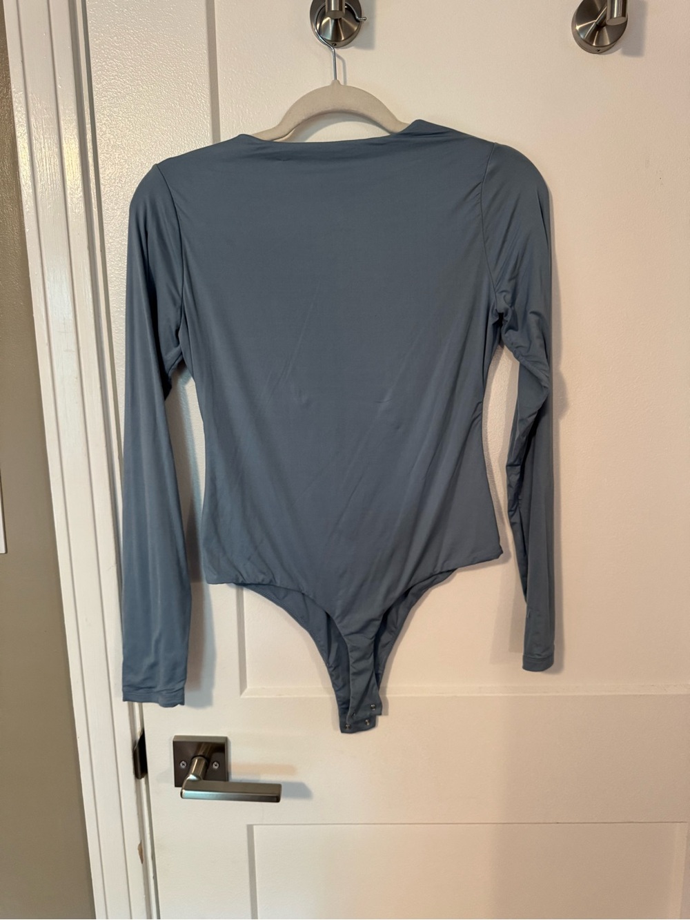 Pullover Long-Sleeve Bodysuit in Dusty Blue - Picture 2 of 3